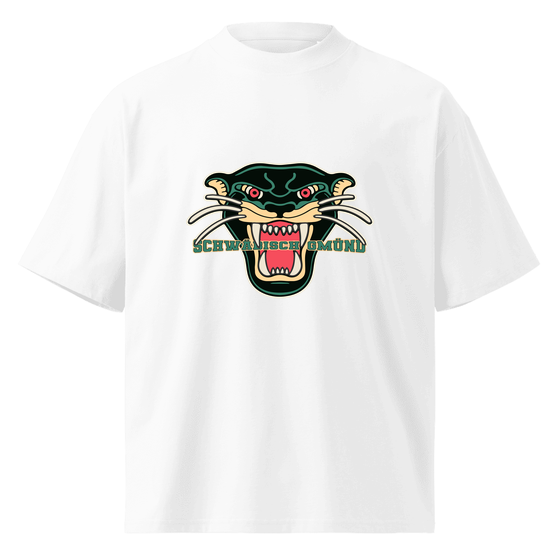 Personalisierbares Schwäbisch Gmünd T-Shirt – Panther Design – Weiß für Schwäbisch Gmünd