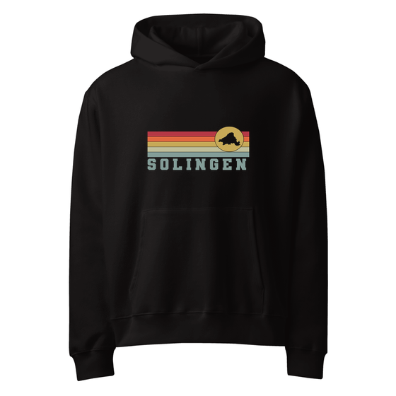 Personalisierbarer Solingen Hoodie – Varsity Rainbow Design – Schwarz für Solingen