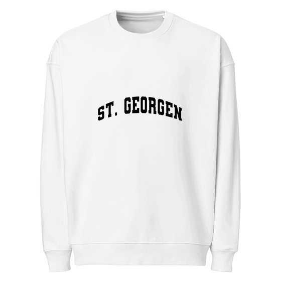 Personalisierbares St. Georgen Sweatshirt – Varsity3 Design – Weiß für St. Georgen