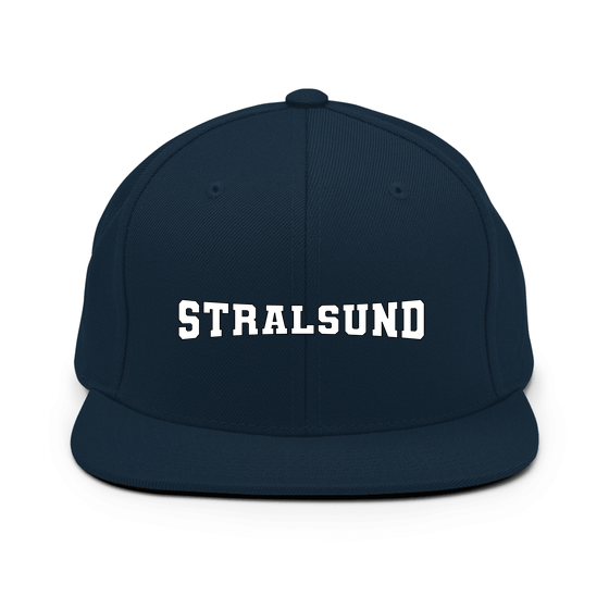 Personalisierbare Stralsund Cap – Varsity4 Design – Dunkles Navy für Stralsund