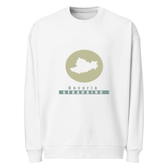 Personalisierbares Straubing Sweatshirt – Minimal Moon Design – Weiß für Straubing