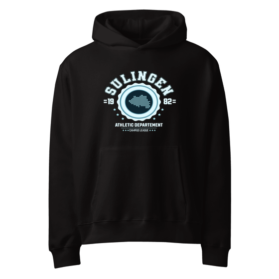 Personalisierbarer Sulingen Hoodie – Varsity Hero Design – Schwarz für Sulingen