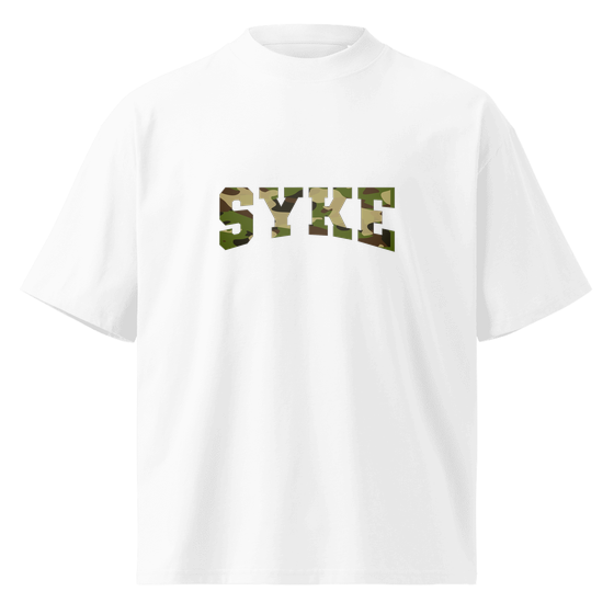 Personalisierbares Syke T-Shirt – Camouflage Design – Weiß für Syke