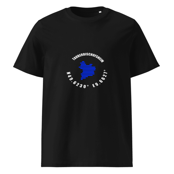 Personalisierbares Tauberbischofsheim T-Shirt – Minimal Coordinates Design – Schwarz für Tauberbischofsheim