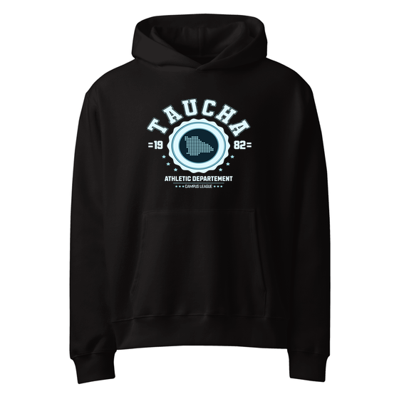 Personalisierbarer Taucha Hoodie – Varsity Hero Design – Schwarz für Taucha