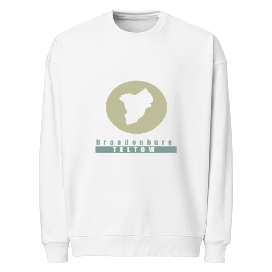 Personalisierbares Teltow Sweatshirt – Minimal Moon Design – Weiß für Teltow