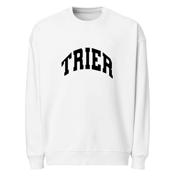 Personalisierbares Trier Sweatshirt – Varsity3 Design – Weiß für Trier