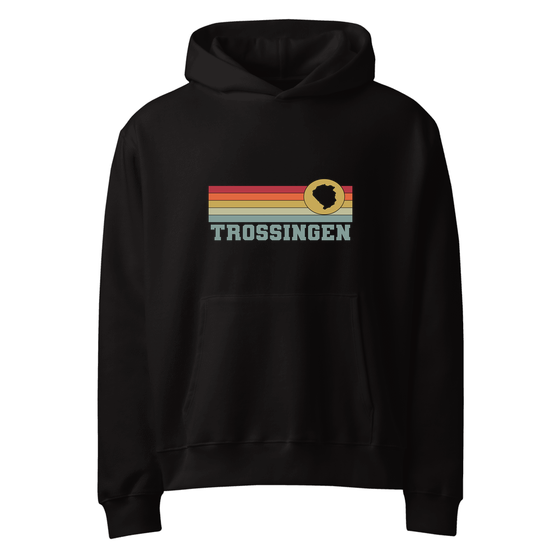 Personalisierbarer Trossingen Hoodie – Varsity Rainbow Design – Schwarz für Trossingen