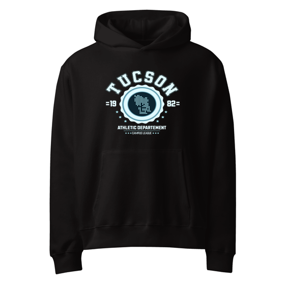 Tucson Hoodie with Varsity Hero design (Schwarz)