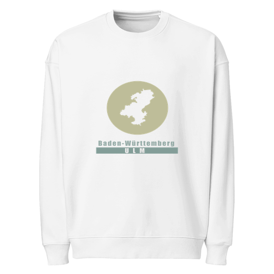 Personalisierbares Ulm Sweatshirt – Minimal Moon Design – Weiß für Ulm