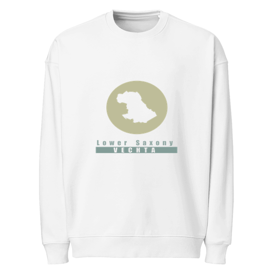 Personalisierbares Vechta Sweatshirt – Minimal Moon Design – Weiß für Vechta
