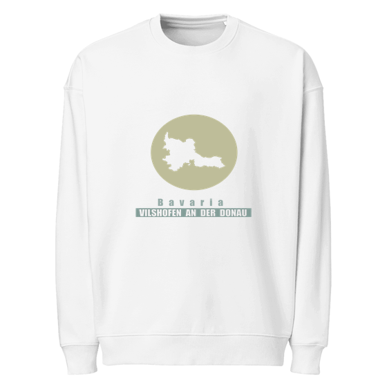 Personalisierbares Vilshofen an der Donau Sweatshirt – Minimal Moon Design – Weiß für Vilshofen an der Donau