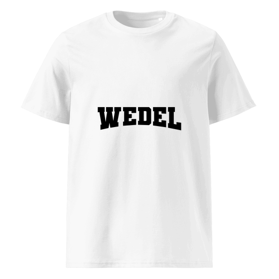 Personalisierbares Wedel T-Shirt – Varsity17 Design – Weiß für Wedel