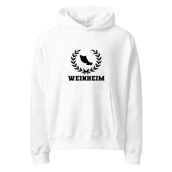 Personalisierbarer Weinheim Hoodie – Laurel Boundary Design – Weiß für Weinheim