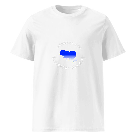 Personalisierbares Weißenburg in Bayern T-Shirt – Minimal Coordinates Design – Weiß für Weißenburg in Bayern