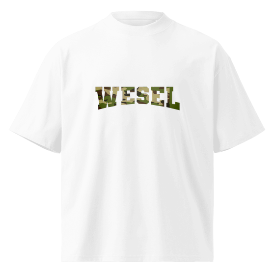 Personalisierbares Wesel T-Shirt – Camouflage Design – Weiß für Wesel