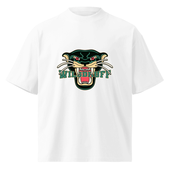 Personalisierbares Wilsdruff T-Shirt – Panther Design – Weiß für Wilsdruff