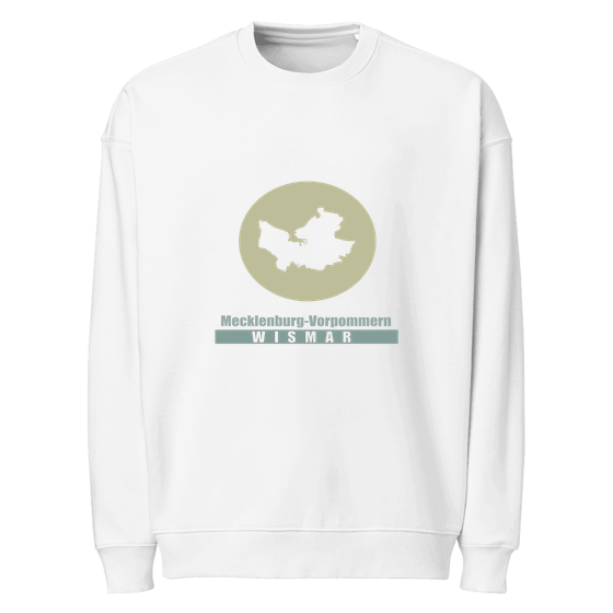 Personalisierbares Wismar Sweatshirt – Minimal Moon Design – Weiß für Wismar