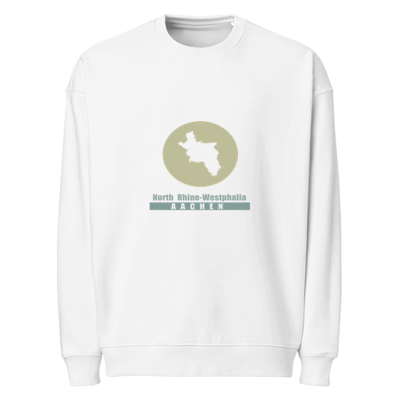 Aachen Sweatshirt mit Minimal Moon-Design (Weiß) – Produktansicht