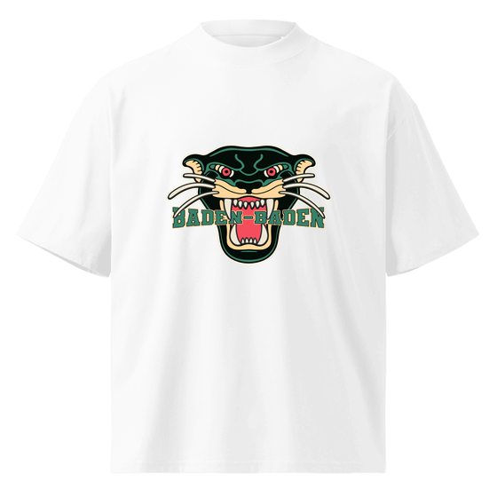 Baden-Baden T-Shirt mit Panther-Design (Weiß) – Produktansicht