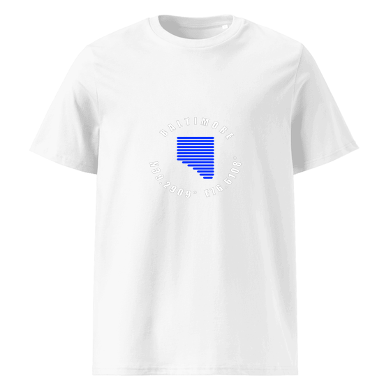 Baltimore T-Shirt with Minimal Coordinates design (White)