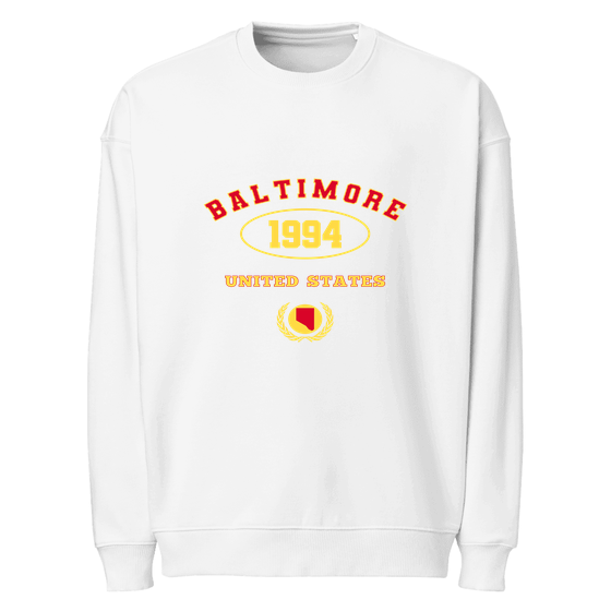 Baltimore Sweatshirt with University 1994 design (White) – Produktansicht