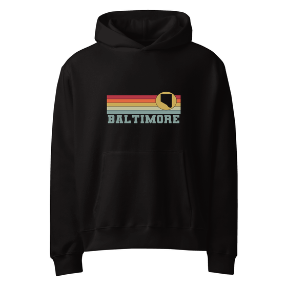 Baltimore Hoodie with Varsity Rainbow design (Black)