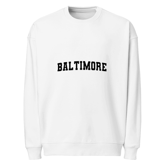 Baltimore Sweatshirt with Varsity3 design (White)