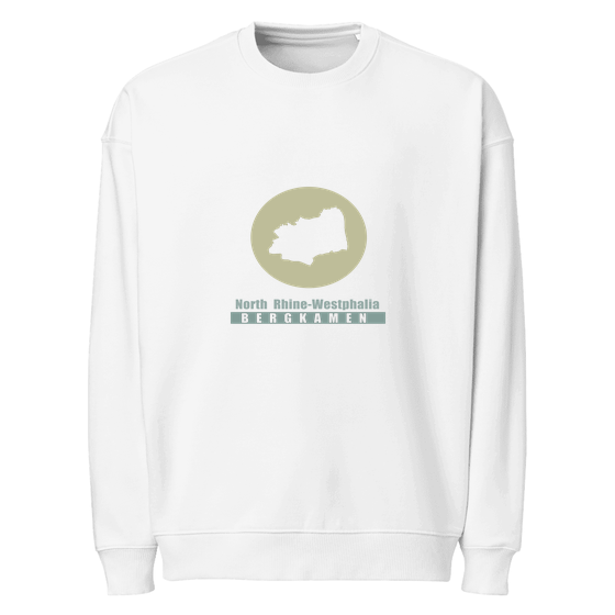 Bergkamen Sweatshirt mit Minimal Moon-Design (Weiß)