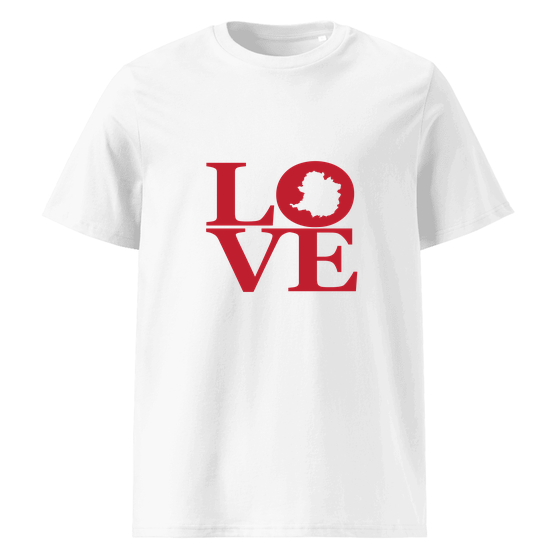 Bielefeld T-Shirt mit Love-Design (Weiß) – Produktansicht