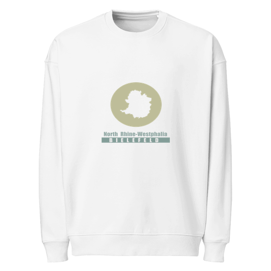 Bielefeld Sweatshirt mit Minimal Moon-Design (Weiß) – Produktansicht