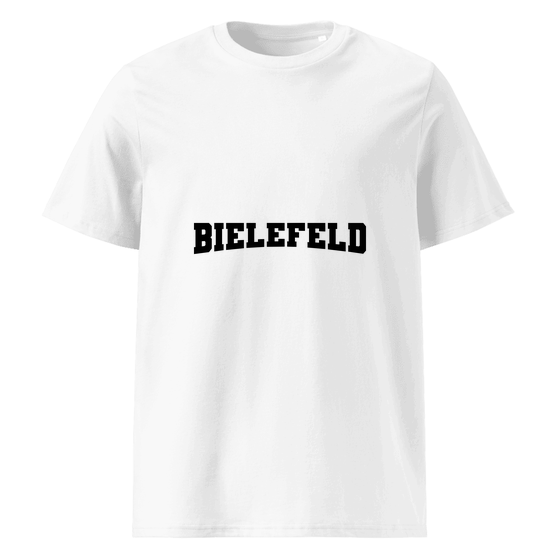 Bielefeld T-Shirt mit Varsity17-Design (Weiß) – Produktansicht