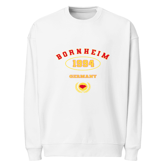 Bornheim Sweatshirt mit University 1994-Design (Weiß) – Produktansicht