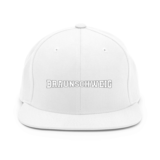 Braunschweig Cap mit Varsity4-Design (Weiß) – Produktansicht
