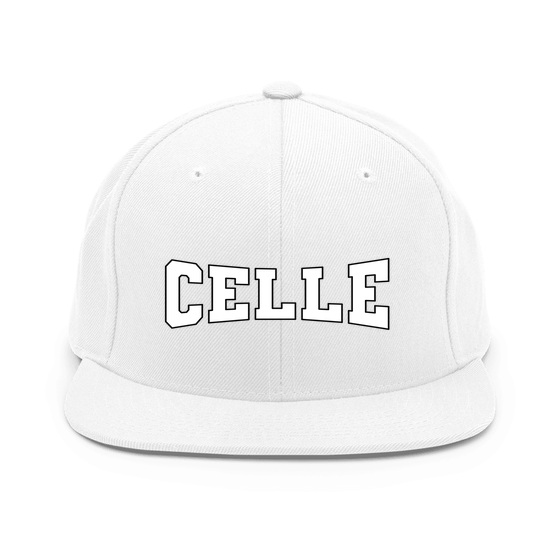 Celle Cap mit Varsity4-Design (Weiß) – Produktansicht