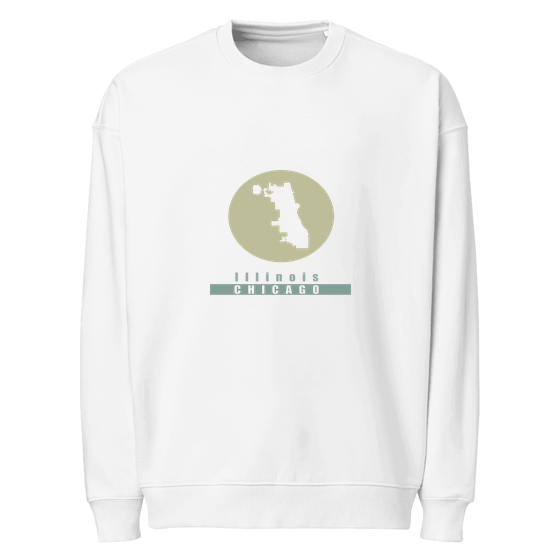 Chicago Sweatshirt with Minimal Moon design (White)