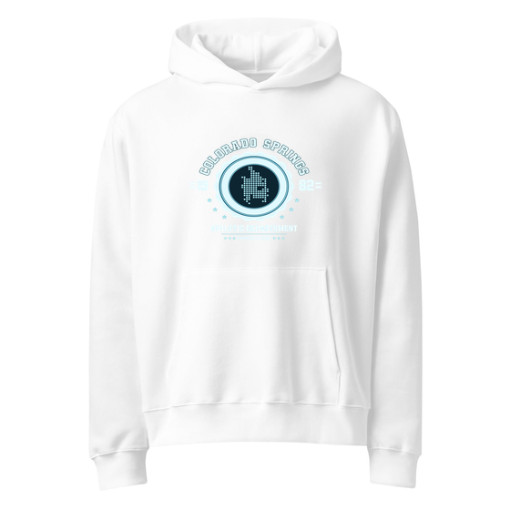 Colorado Springs Hoodie with Varsity Hero design (Black)