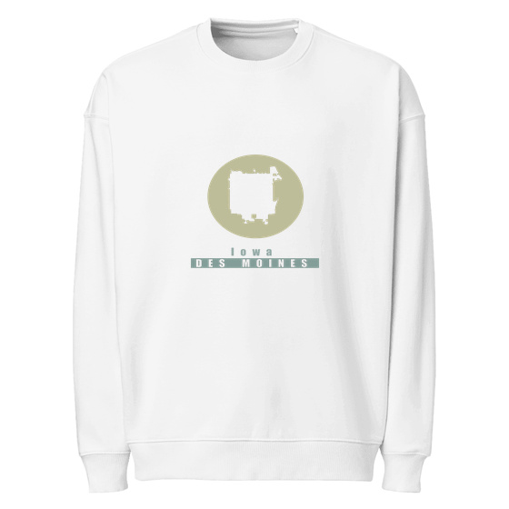 Des Moines Sweatshirt with Minimal Moon design (White)