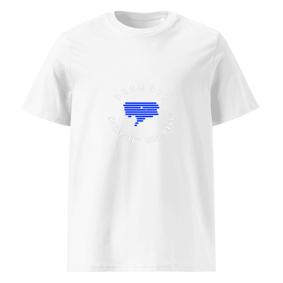 Detroit T-Shirt with Minimal Coordinates design (White)