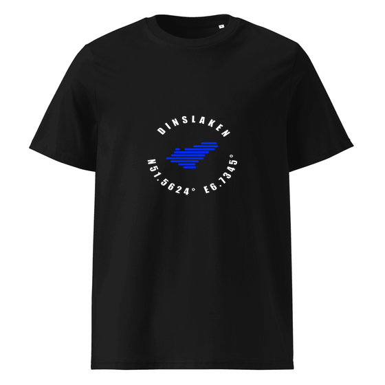 Dinslaken T-Shirt mit Minimal Coordinates-Design (Schwarz)