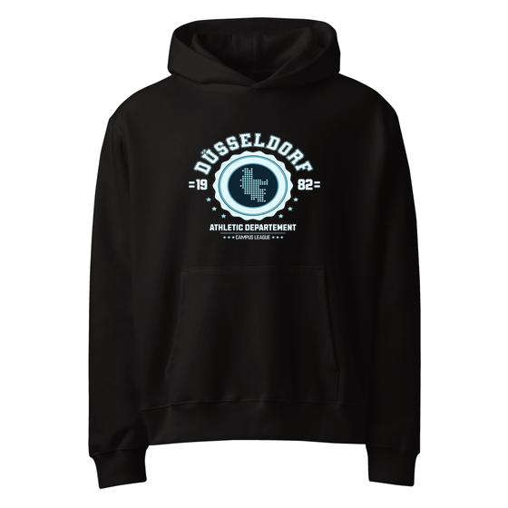 Düsseldorf Hoodie mit Varsity Hero-Design (Schwarz)