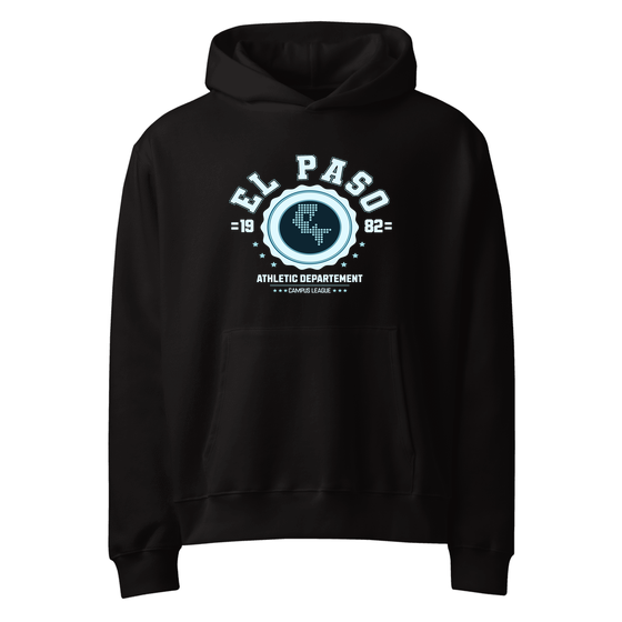 El Paso Hoodie with Varsity Hero design (Black)