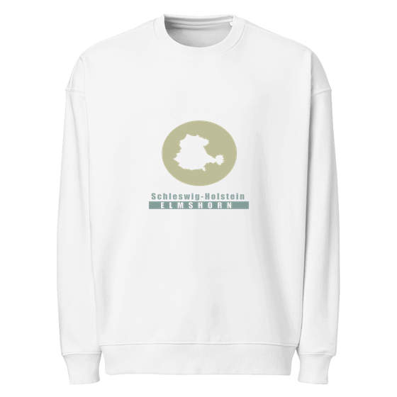 Elmshorn Sweatshirt mit Minimal Moon-Design (Weiß) – Produktansicht