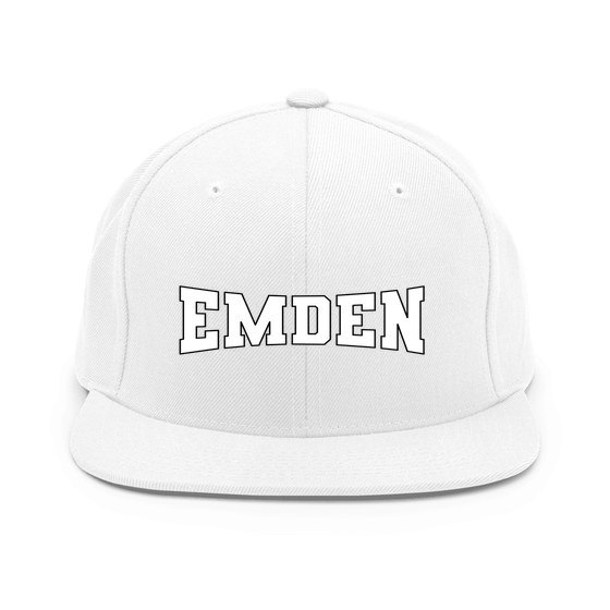 Emden Cap mit Varsity4-Design (Weiß) – Produktansicht