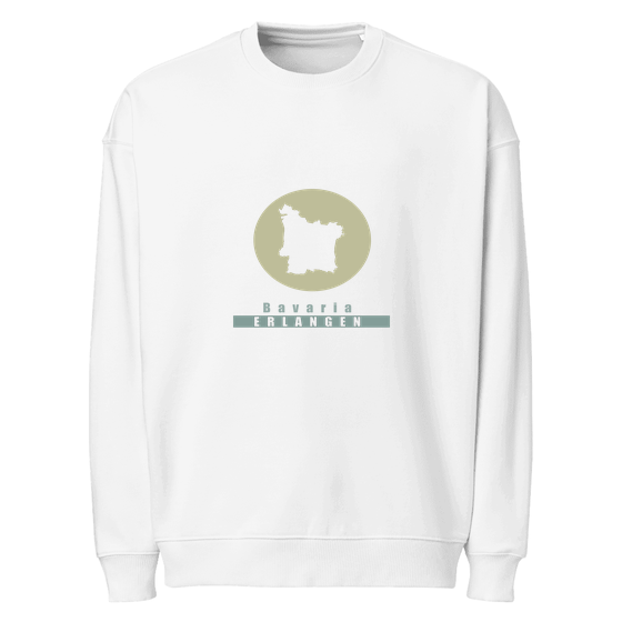 Erlangen Sweatshirt mit Minimal Moon-Design (Weiß)