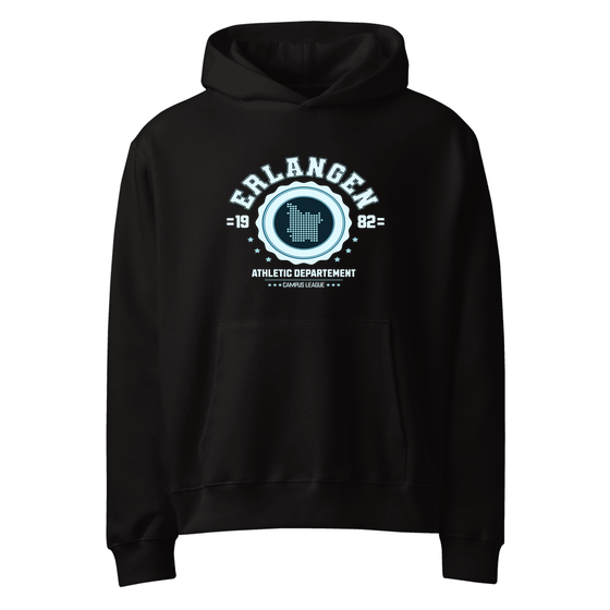 Erlangen Hoodie mit Varsity Hero-Design (Schwarz)