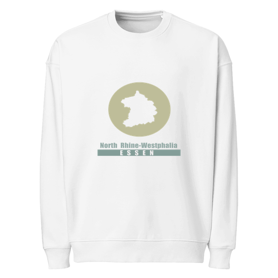 Essen Sweatshirt mit Minimal Moon-Design (Weiß)