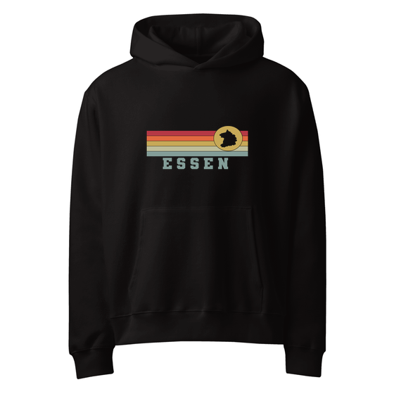 Essen Hoodie mit Varsity Rainbow-Design (Schwarz)