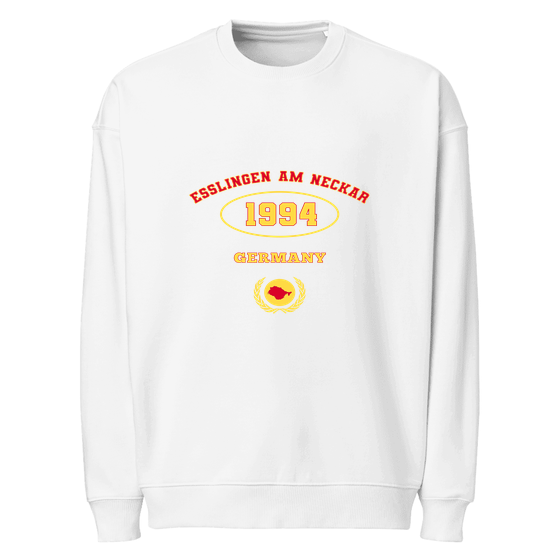 Esslingen am Neckar Sweatshirt mit University 1994-Design (Weiß) – Produktansicht