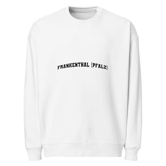 Frankenthal (Pfalz) Sweatshirt mit Varsity3-Design (Weiß) – Produktansicht